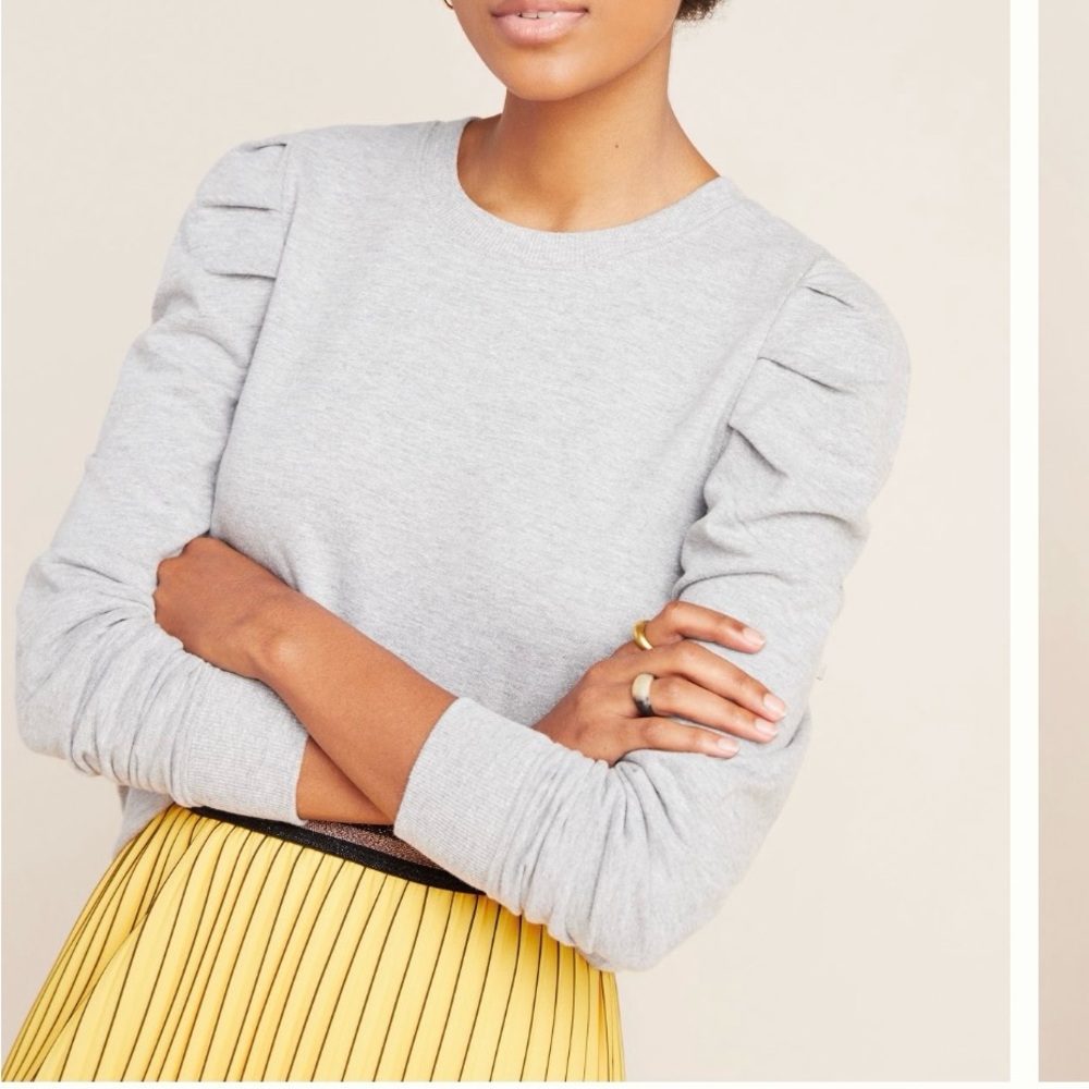 Puffed sleeve sweatshirt from Anthropologie Size S Grey